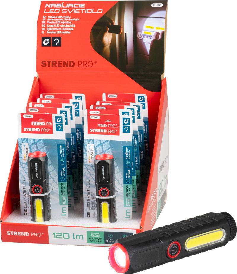 Svjetiljka LED, COB 120 lm, 35x35x132mm, USB punjenje